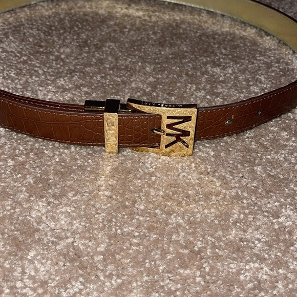 Michael Kors Reversible Belt Brown Gold Buckle - size medium. T - Picture 1 of 5